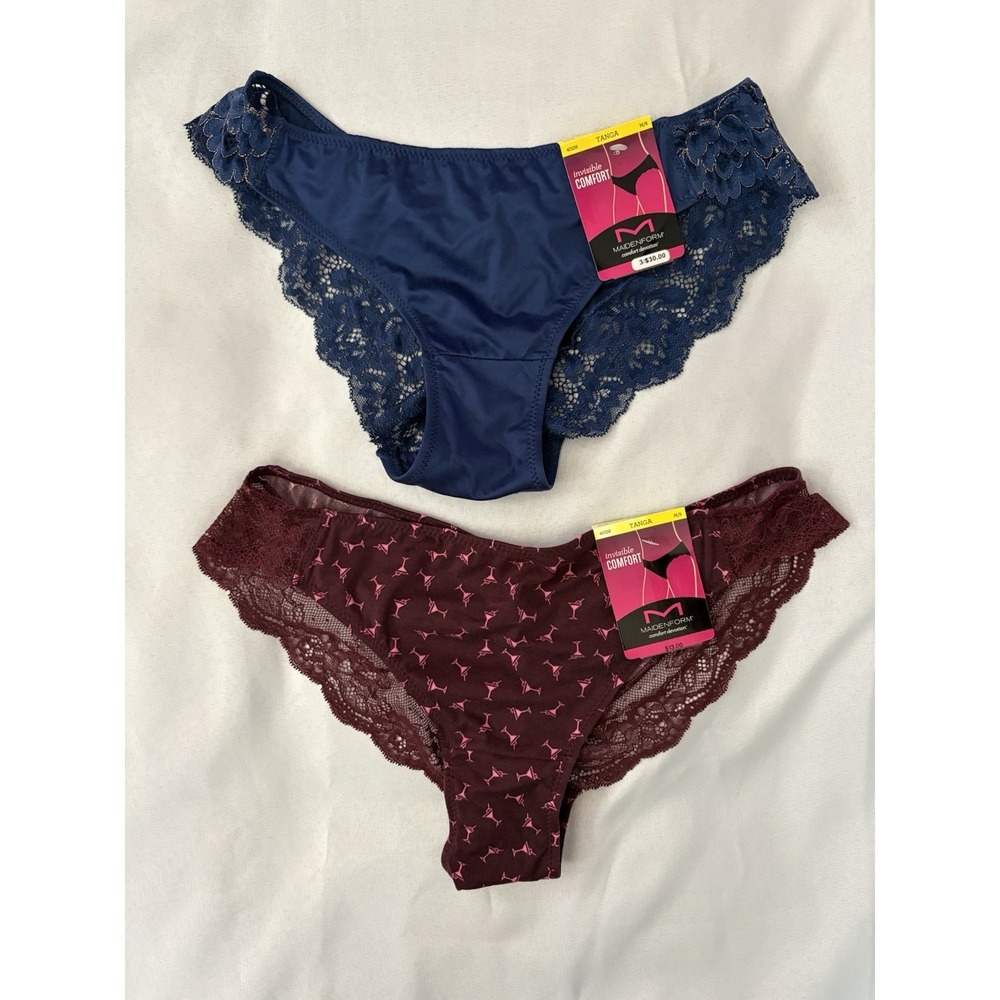 NEW Maidenform Tanga Panties Lace 40159 Maidenform Panty 2 Pair Women's Medium 6
